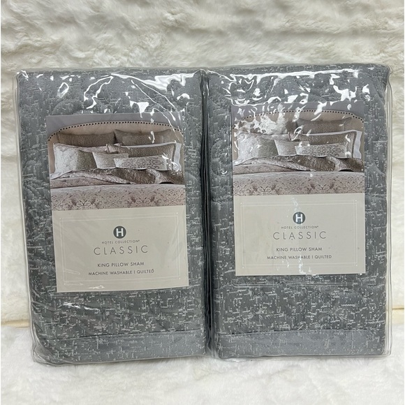 Hotel Collection Classic 2 King Shams Embossed Jacquard Quilted - Picture 1 of 2